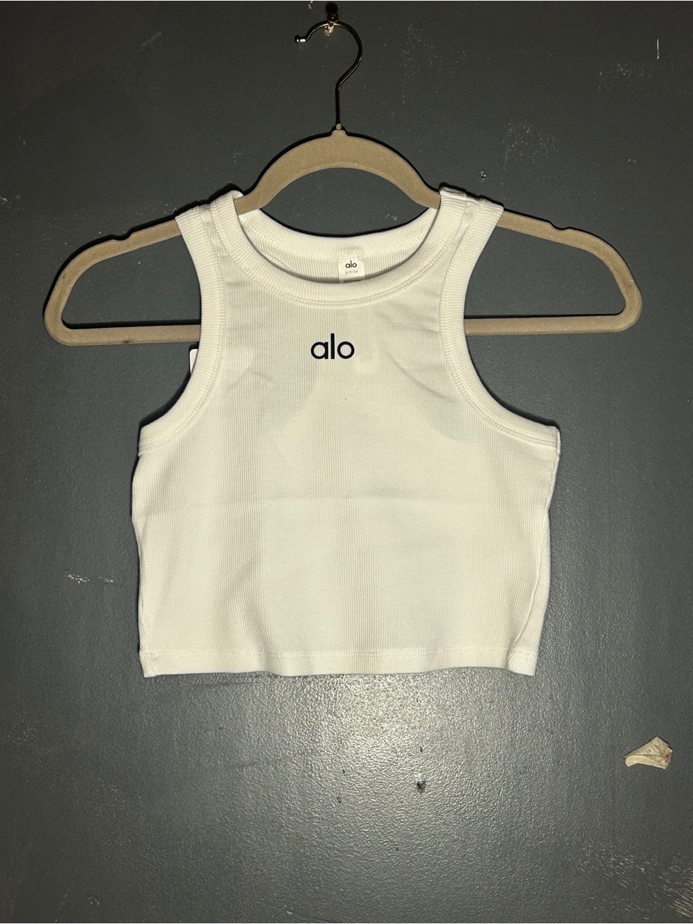 ALO Yoga Girls' White Ribbed Cropped Tank